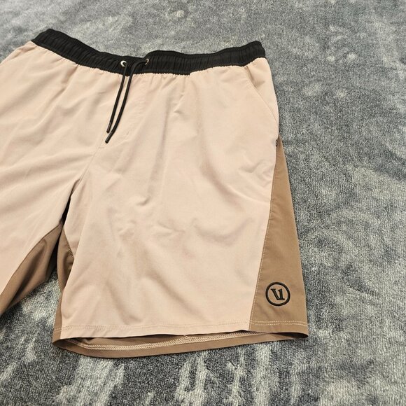 Vuori Men's Athletic Shorts in Cream and Brown - Picture 2 of 11